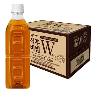 태양의 식후비법 W차 무라벨, 500ml, 24개