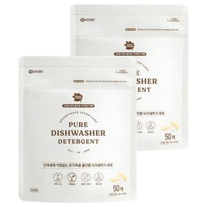 그린핑거 퓨어 올인원 식기세척기 세제 50p, 500g, 2개