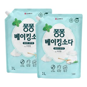 퐁퐁 베이킹소다 주방세제 깔끔한 민트향 파우치, 2L, 2개