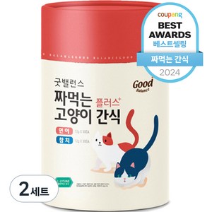 굿밸런스 고양이 짜먹는 간식 플러스 60p, 혼합맛(참치/연어), 12g, 2세트