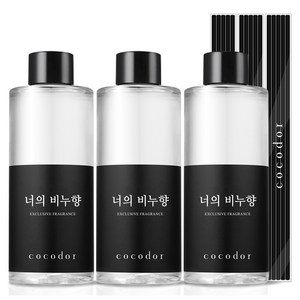 코코도르 디퓨저 리필액 + 리드스틱 5P, 너의비누향, 200ml, 3개