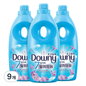 다우니 7일 탈취파워 초고농축 섬유유연제 레몬그라스와 라일락 본품, 1.05L, 9개