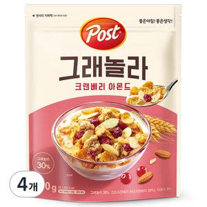 포스트 그래놀라 크랜베리 아몬드 시리얼, 570g, 4개