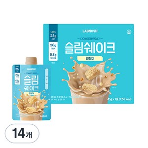 랩노쉬 슬림쉐이크 인절미, 45g, 14개