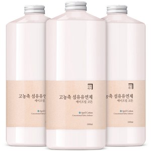 살림백서 고농축 퍼퓸 섬유유연제 에이프릴 코튼 본품, 1L, 3개