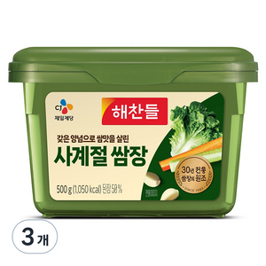 해찬들 사계절 쌈장, 500g, 3개