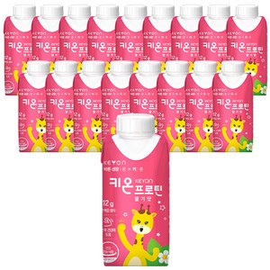 함소아제약 키온 프로틴 어린이 단백질 음료 딸기맛 200ml, 18개, 딸기