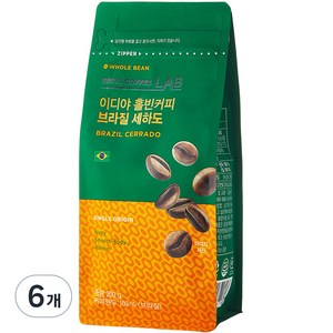 이디야커피연구소 홀빈커피 브라질 세하도, 200g, 6개, 홀빈(분쇄안함)