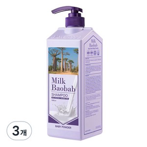 밀크바오밥 샴푸 베이비파우더향, 1000ml, 3개