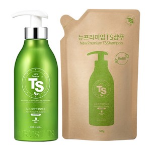 TS 뉴프리미엄 기능성 샴푸 500g + 종이 리필 500g 세트 라벤더향, 1세트