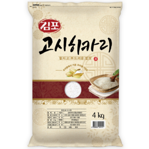 대한농산 2024년산 햅쌀 김포 고시히카리 쌀 상등급, 4kg, 1개