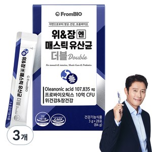 프롬바이오 위 & 장엔 매스틱 유산균 더블 28p, 3개, 84g