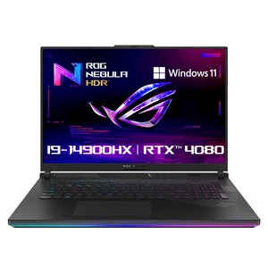 에이수스 2024 ROG 스트릭스 스카 18 코어i9 인텔 14세대 지포스 RTX 4080, Off Black, 1TB, 32GB, WIN11 Home, G834JZR-R6014W