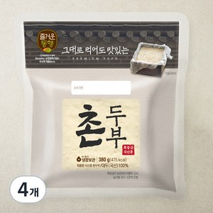 즐거운동행 국산콩 촌두부, 380g, 4개