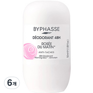 바이빠세 롤 온 데오드란트 48H 로즈향, 50ml, 6개