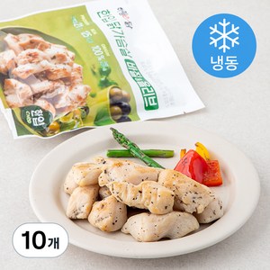 하림 이닭 한입 닭가슴살 바질 & 올리브 (냉동), 100g, 10개