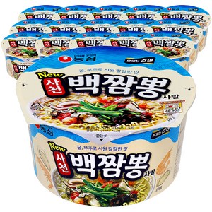 농심 사천 백짬뽕 사발 75g, 16개