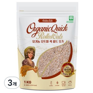 골든잇츠 유기농 퀵오트밀, 1kg, 3개