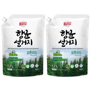 트리오 향균 설거지 리필, 1.2L, 2개