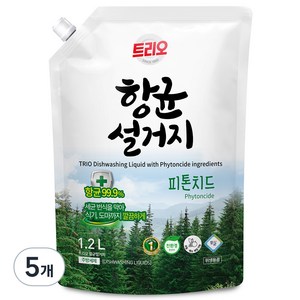 트리오 향균 설거지 리필, 1.2L, 5개