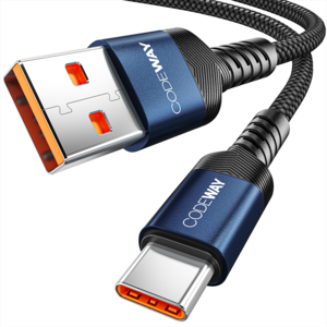 코드웨이 USB A to C타입 고속 충전 케이블, 2m, 블루, 1개