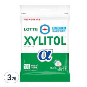 롯데자일리톨 알파 껌 리필, 168g, 3개