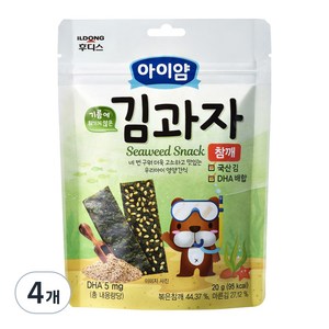 일동후디스 아이얌 김과자, 참깨, 20g, 4개