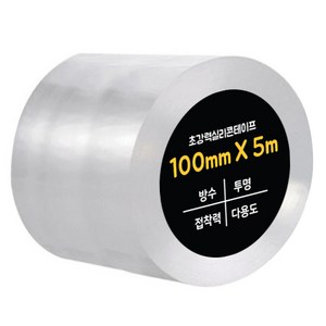 다다 초강력 실리콘테이프 단면 100mm x 5m, 투명, 1개