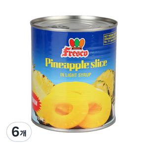 Fresco 파인애플 슬라이스 통조림, 830g, 6개