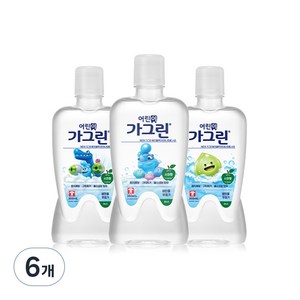 가그린 어린이용 구강세정제 청포도향 랜덤발송, 380ml, 6개