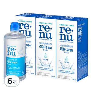 리뉴 후레쉬 렌즈 보존액 + 렌즈케이스 3p, 355ml, 6개