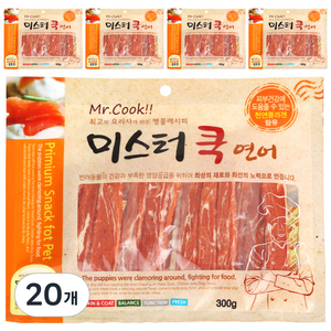 미스터쿡 강아지 스테이크 건조간식, 연어, 300g, 20개