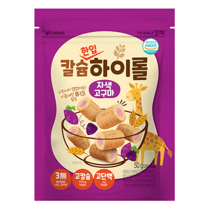 아이배냇 꼬마 유아용 칼슘하이롤 자색고구마, 자색고구마맛, 50g, 1개