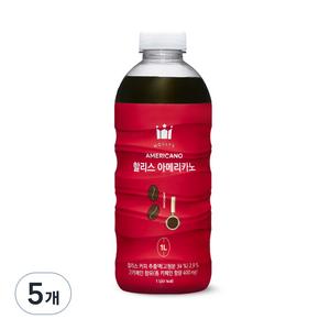 할리스 아메리카노, 5개, 1L