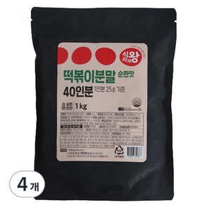 식자재왕 떡볶이분말 순한맛, 1kg, 4개