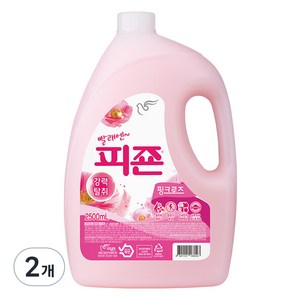 피죤 레귤러 섬유유연제 핑크로즈 본품, 2.5L, 2개