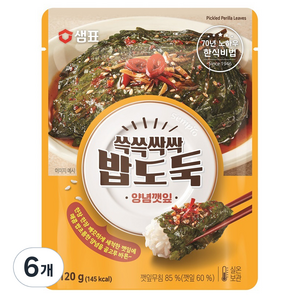 샘표 쓱쓱싹싹 밥도둑 양념깻잎, 120g, 6개