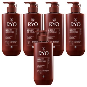 려 흑운 볼륨&모근강화 컨디셔너 탈모증상완화 우디머스크향, 480ml, 5개