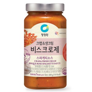 청정원 크랩&생크림 비스크로제 파스타소스, 600g, 1개