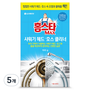 홈스타 맥스 샤워기 헤드 호스 클리너, 5개, 100g