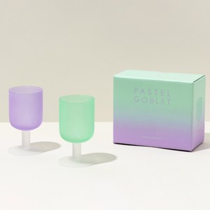 소소한 잡화점 파스텔 고블렛 2종 세트 280ml, Puple+ Mint, 1세트