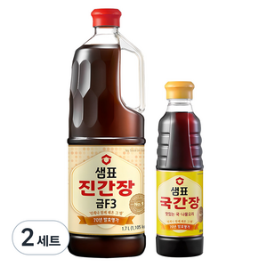 샘표 진간장 세트 금F3 1.7L + 국간장 500ml, 2세트