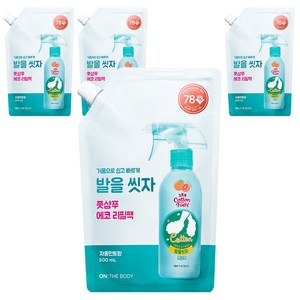 온더바디 코튼풋 발을씻자 풋샴푸 자몽민트향 리필, 1개입, 4개, 500ml