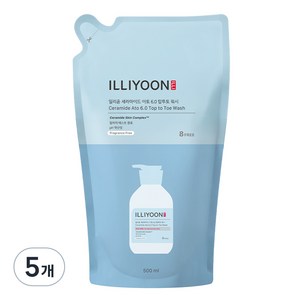 일리윤 세라마이드 아토 6.0 탑투토 워시 리필형, 5개, 500ml