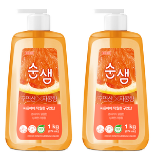 순샘 구연산 자몽향 주방세제, 974ml, 2개