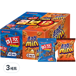 오리온 초코칩 45g x 6p + 미쯔 미니 42g x 6p, 초코칩 미쯔미니 세트, 3세트