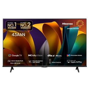 HISENSE 4K UHD LED 스마트TV 43A6N, 108cm(43인치), 스탠드형, 고객직접설치