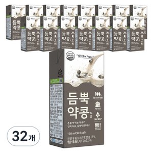 유기농마루 듬뿍약콩 두유, 190ml, 32개
