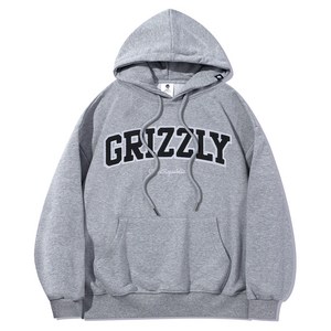 고스트리퍼블릭 GRIZZLY 핸들자수 오버핏 기모 후드티 GHT-476