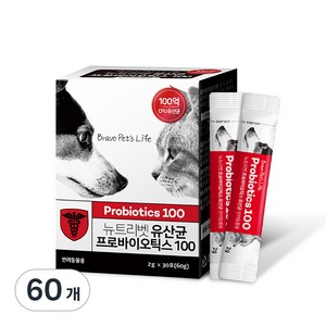 뉴트리벳 유산균 프로바이오틱스 100 반려동물 영양제, 장건강, 60g, 2개